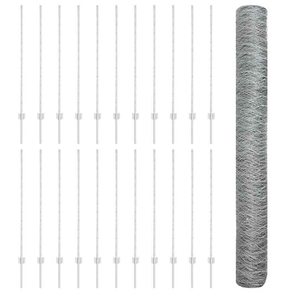 Recinzione con Posto Argento 1,2 x 50 m Acciaio