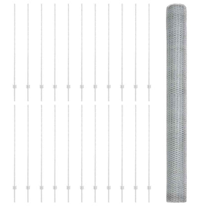 Recinzione con Posto Argento 1,5 x 50 m Acciaio