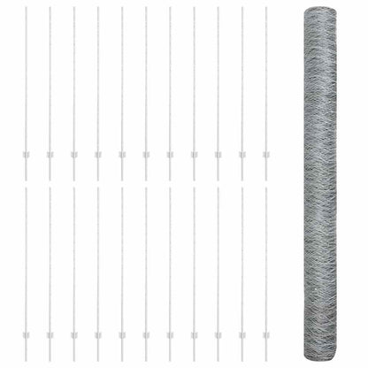Recinzione con Posto Argento 1,6 x 50 m Acciaio