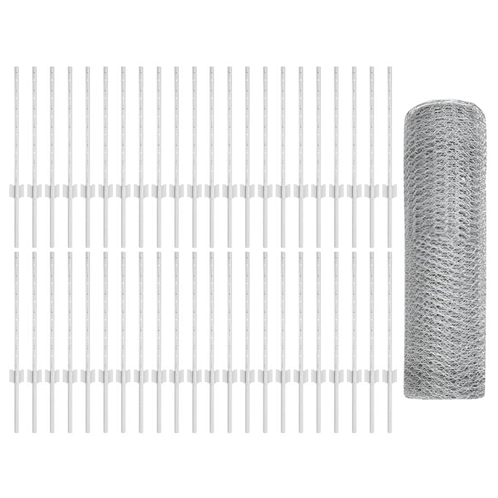 Recinzione con Posto Argento 0,5 x 100 m Acciaio
