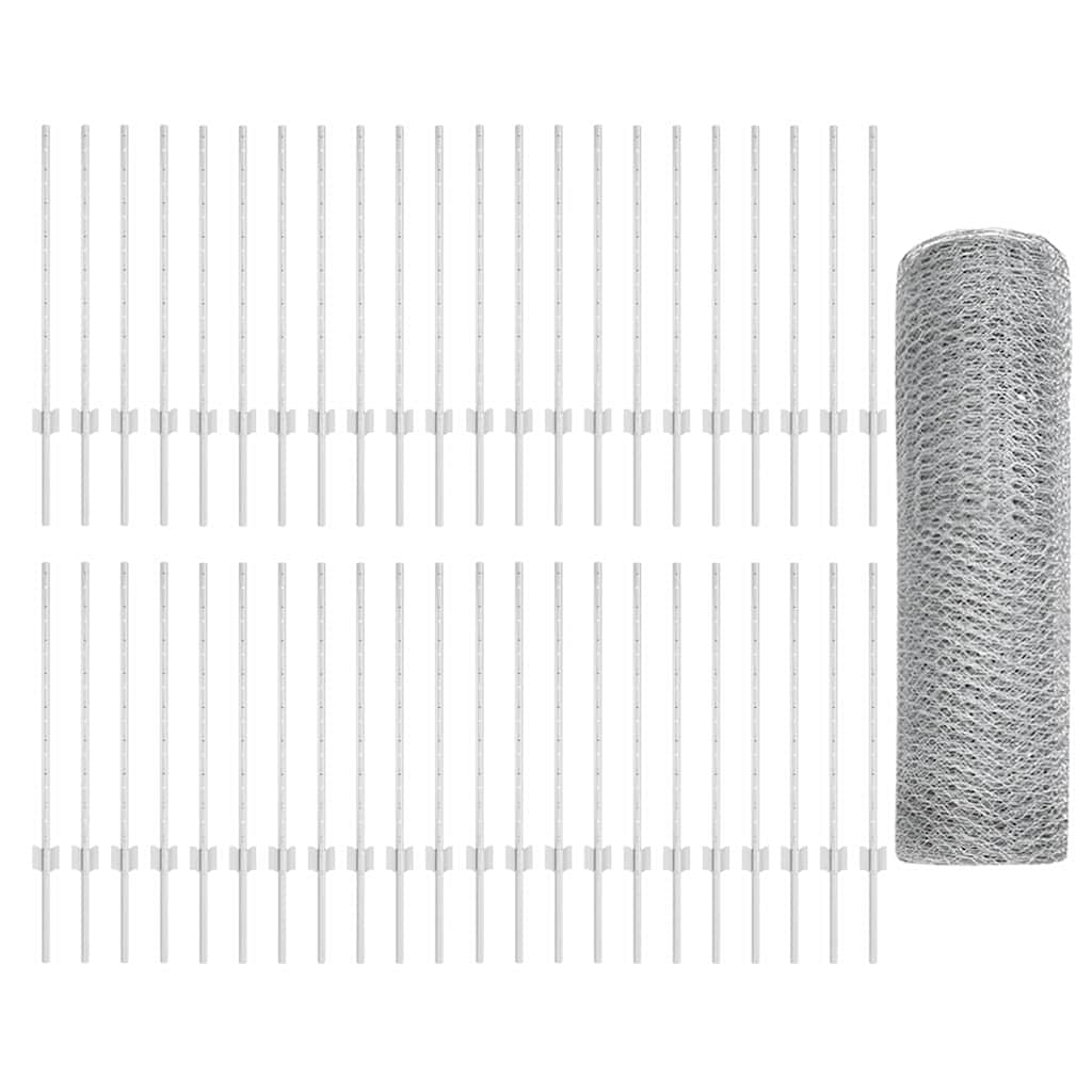 Recinzione con Posto Argento 0,8 x 100 m Acciaio
