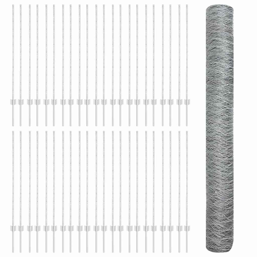 Recinzione con Posto Argento 1,2 x 100 m Acciaio