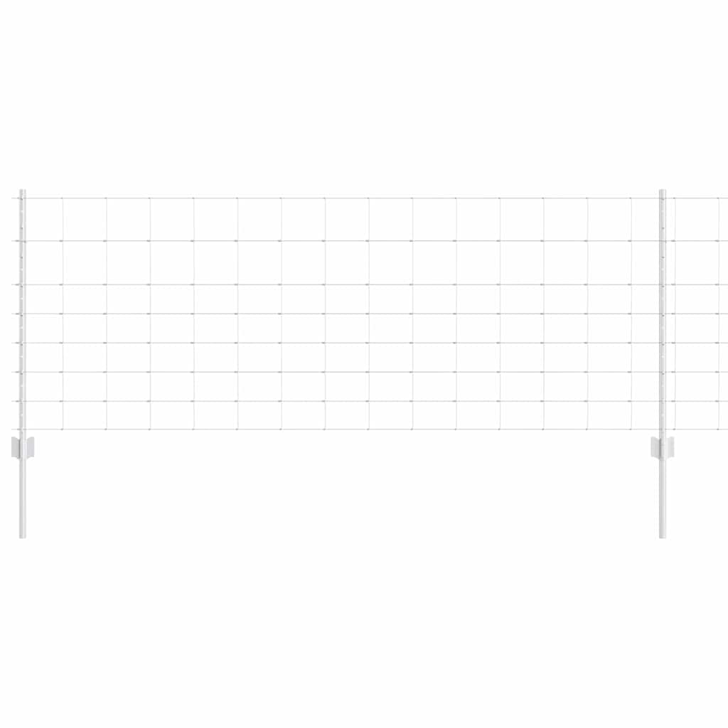 Recinzione con Posto Argento 0,8 x 25 m Acciaio