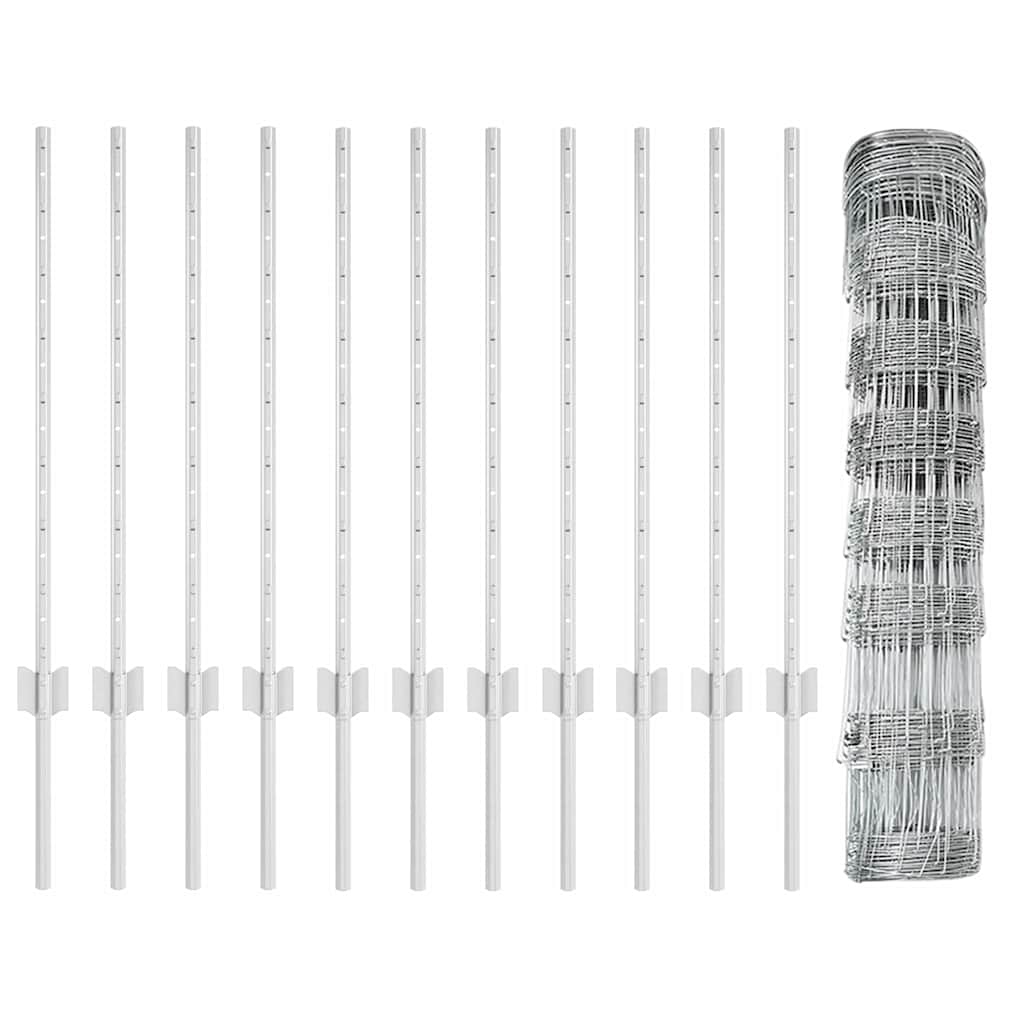 Recinzione con Posto Argento 0,8 x 25 m Acciaio