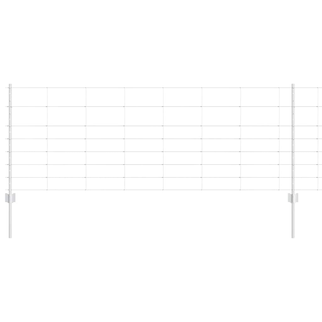 Recinzione con Posto Argento 0,8 x 25 m Acciaio