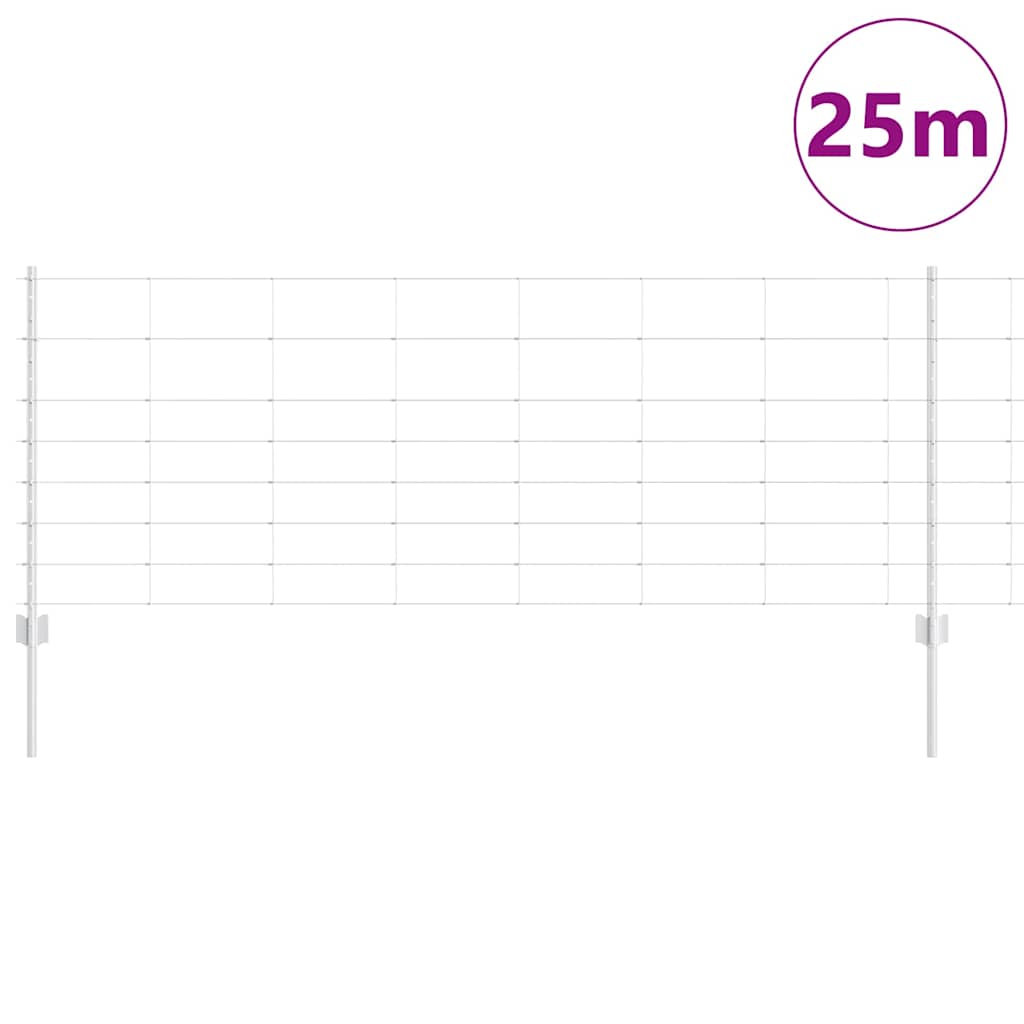 Recinzione con Posto Argento 0,8 x 25 m Acciaio