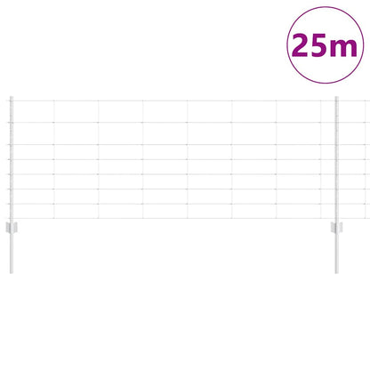 Recinzione con Posto Argento 0,8 x 25 m Acciaio