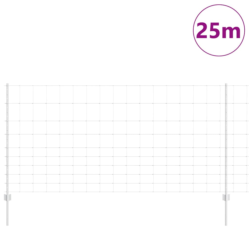 Recinzione con Posto Argento 1,2 x 25 m Acciaio