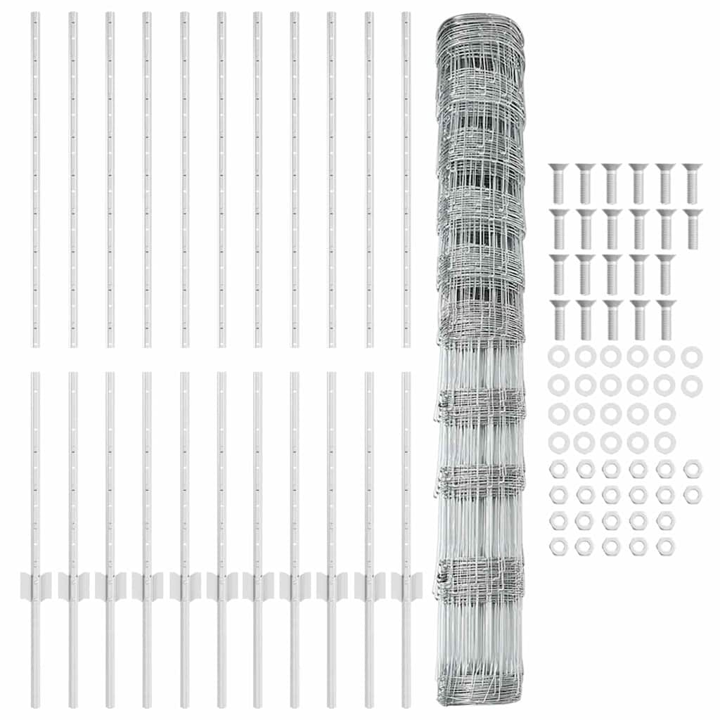Recinzione con Posto Argento 1,2 x 25 m Acciaio