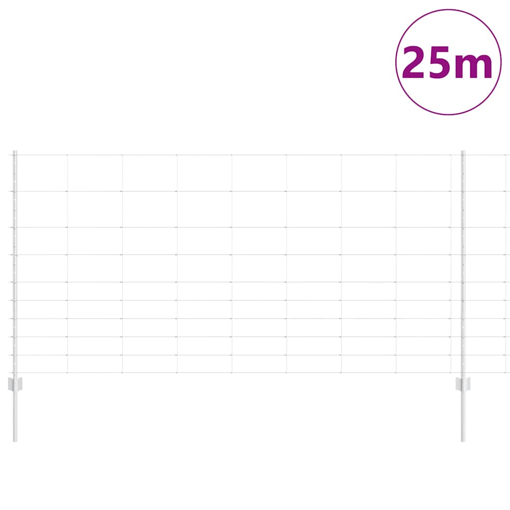 Recinzione con Posto Argento 1,2 x 25 m Acciaio