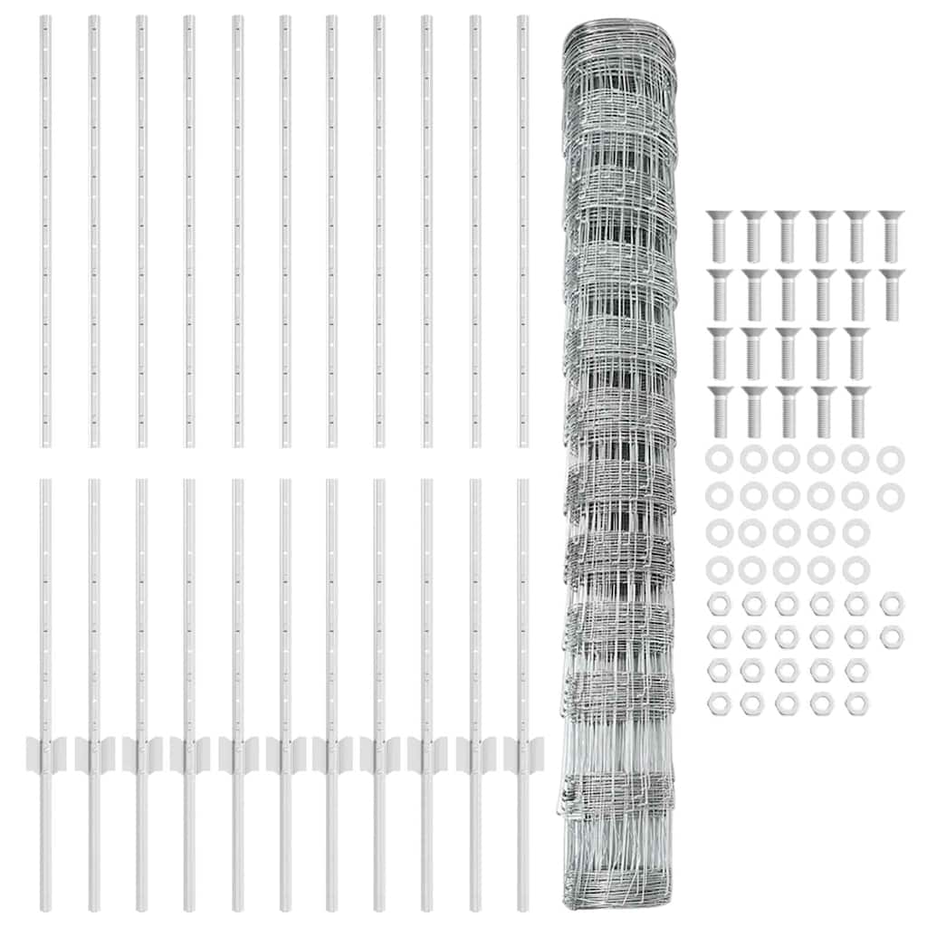 Recinzione con Posto Argento 1,2 x 25 m Acciaio