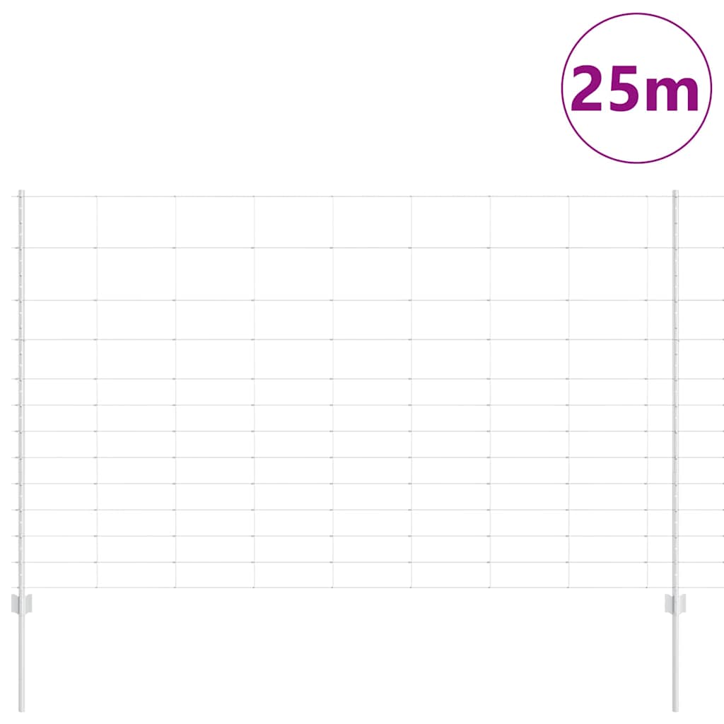 Recinzione con Posto Argento 1,5 x 25 m Acciaio