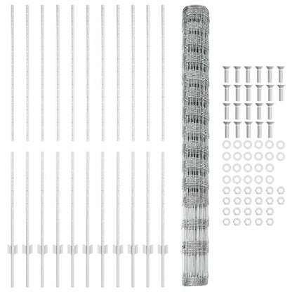 Recinzione con Posto Argento 1,6 x 25 m Acciaio