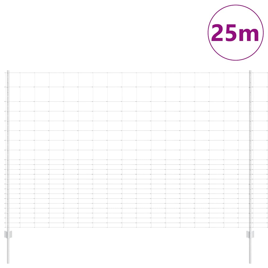 Recinzione con Posto Argento 1,6 x 25 m Acciaio