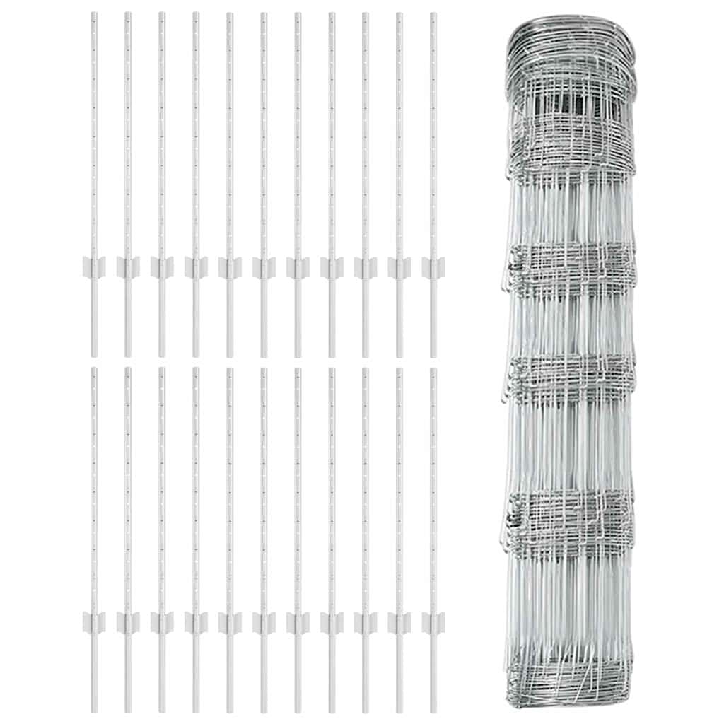 Recinzione con Posto Argento 0,8 x 50 m Acciaio