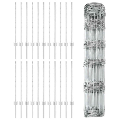 Recinzione con Posto Argento 0,8 x 50 m Acciaio