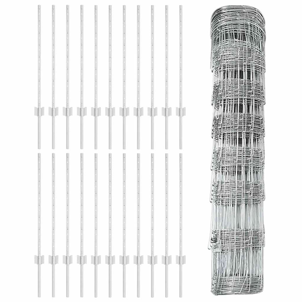 Recinzione con Posto Argento 0,8 x 50 m Acciaio