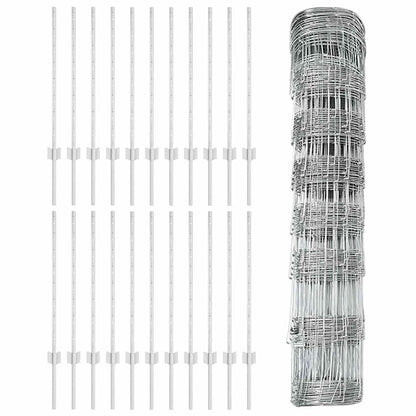Recinzione con Posto Argento 0,8 x 50 m Acciaio