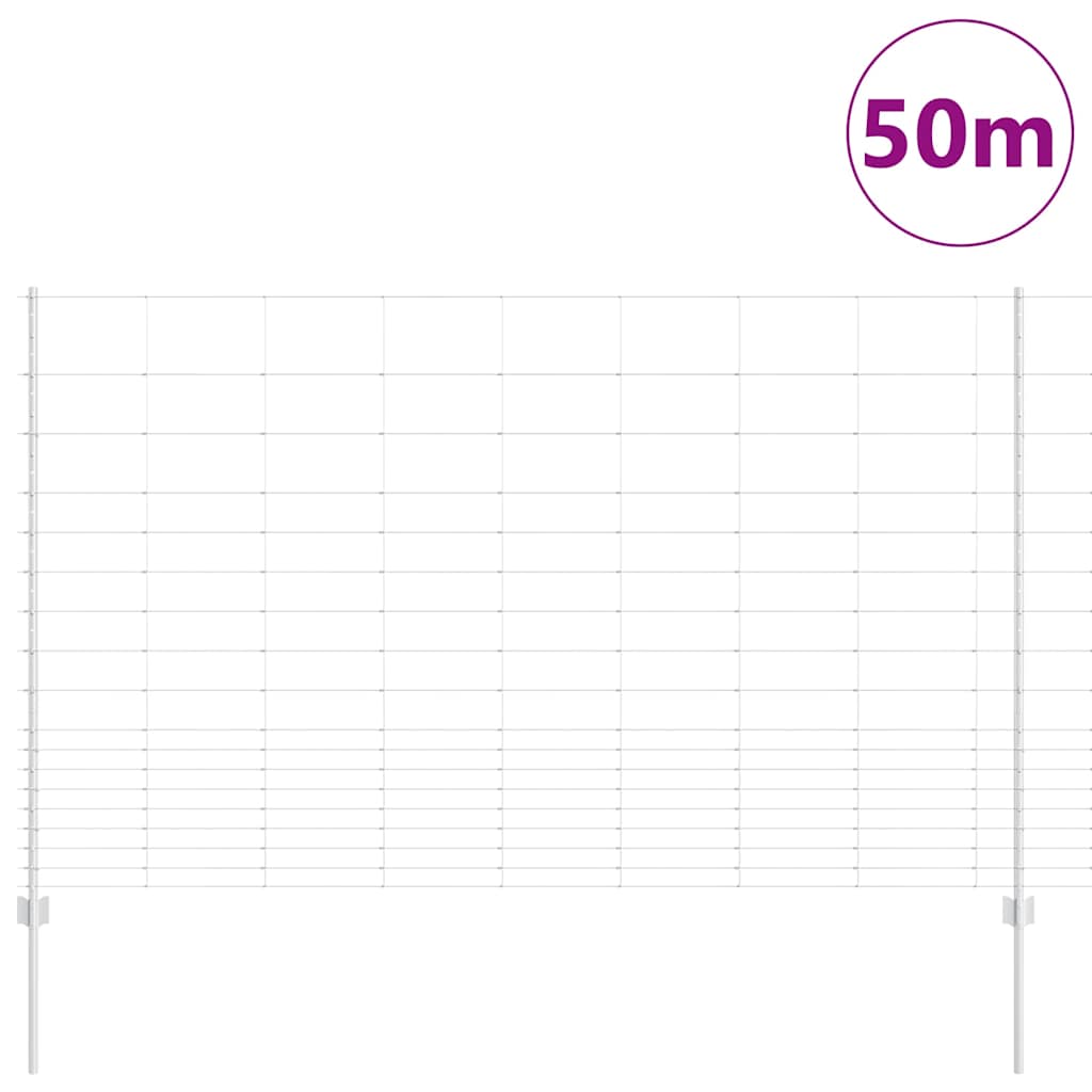 Recinzione con Posto Argento 1,5 x 50 m Acciaio