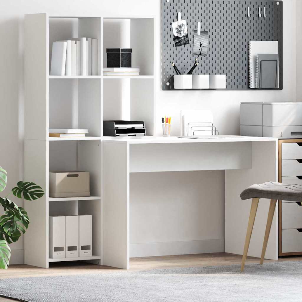 Scrivania Bianco 138,5 x 55 x 143 cm Legno multistrato