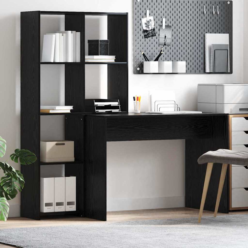 Scrivania Rovere Nero 138,5 x 55 x 143 cm Legno multistrato