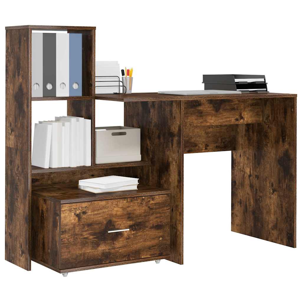 Scrivania Rovere fumÃ© 131,5 x 50 x 106,5 cm Legno multistrato