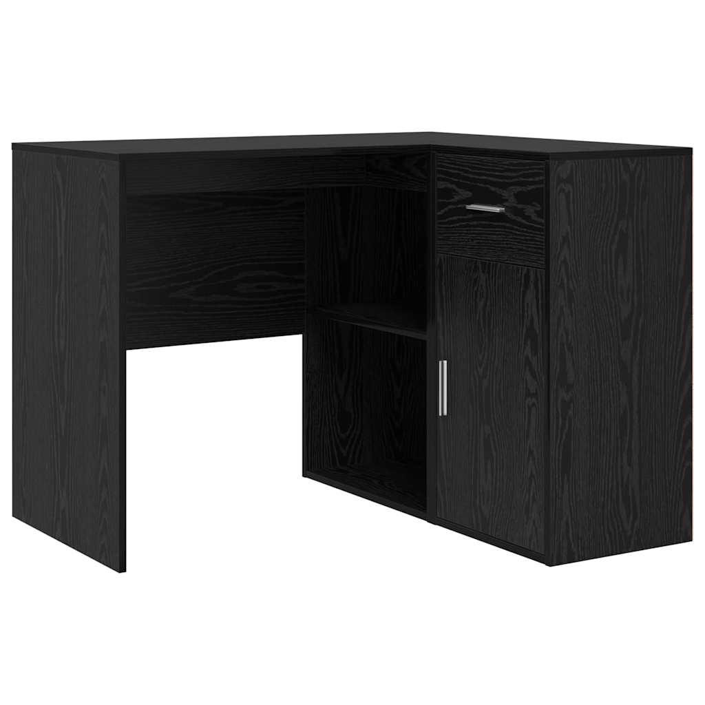 Scrivania ad angolo con cassetto Rovere Nero 102 x 88 x 75 cm