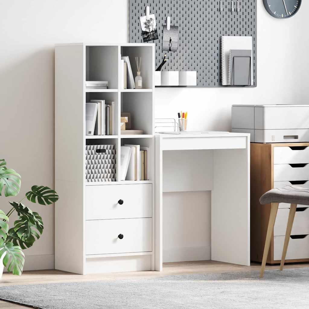 Scrivania con cassetto 2 pcs Bianco