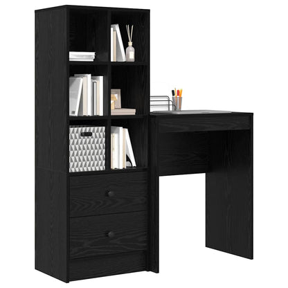Scrivania con cassetto 2 pcs Rovere Nero