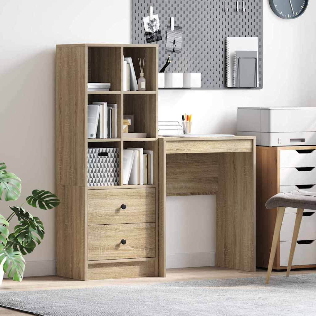 Scrivania con cassetto 2 pcs Rovere Sonoma