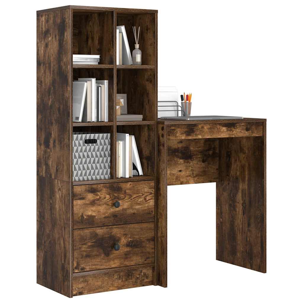 Scrivania con cassetto 2 pcs Rovere fumÃ©