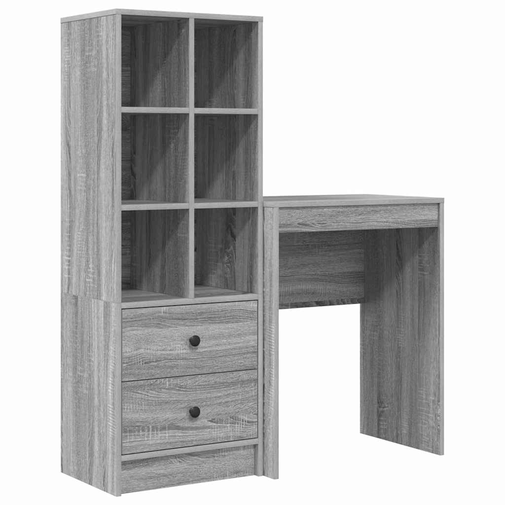 Scrivania con cassetto 2 pcs Grigio Sonoma