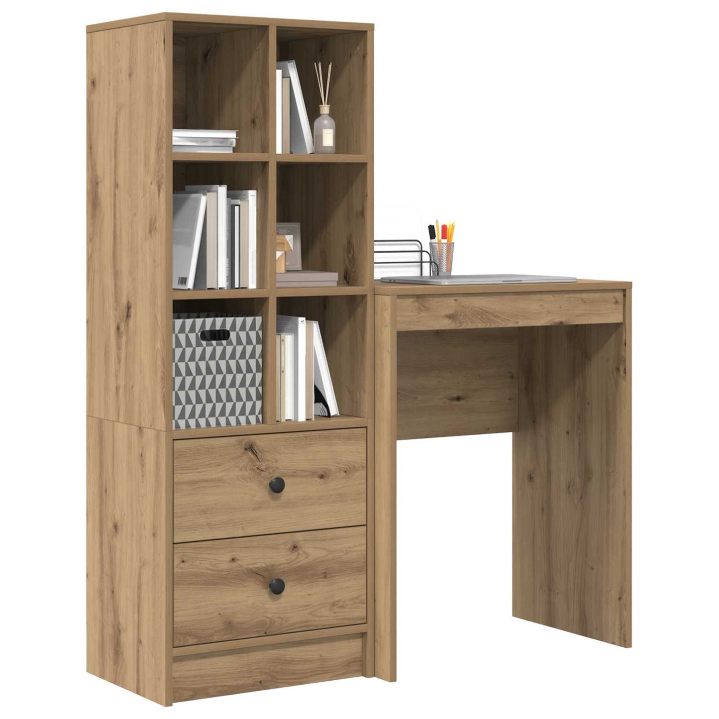 Scrivania con cassetto 2 pcs Rovere artigianale