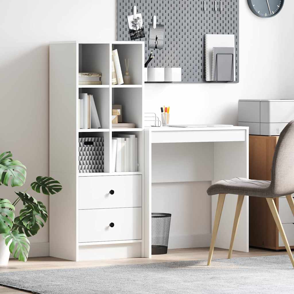 Scrivania con cassetto 2 pcs Bianco