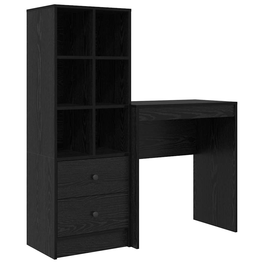 Scrivania con cassetto 2 pcs Rovere Nero