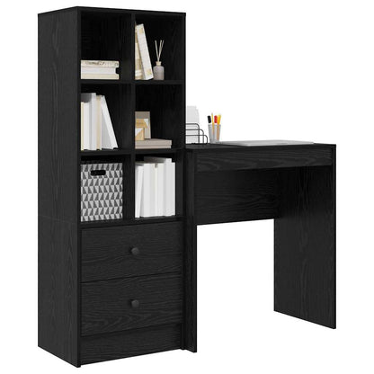 Scrivania con cassetto 2 pcs Rovere Nero