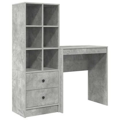 Scrivania con cassetto 2 pcs Grigio cemento