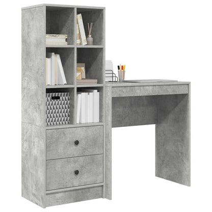 Scrivania con cassetto 2 pcs Grigio cemento