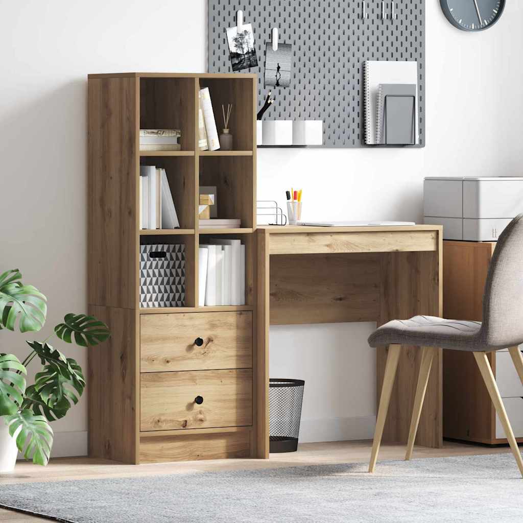 Scrivania con cassetto 2 pcs Rovere artigianale