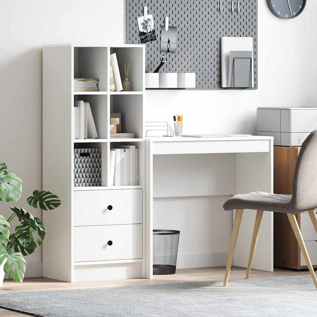 Scrivania con cassetto 2 pcs Bianco