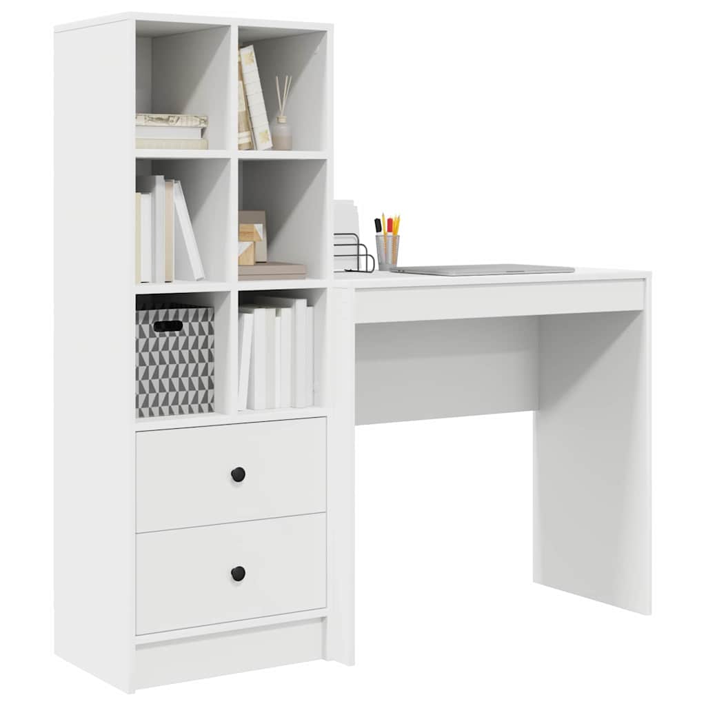Scrivania con cassetto 2 pcs Bianco