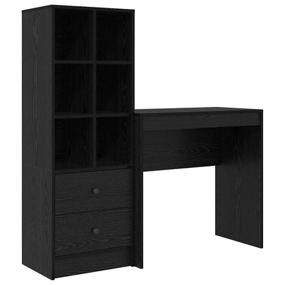 Scrivania con cassetto 2 pcs Rovere Nero