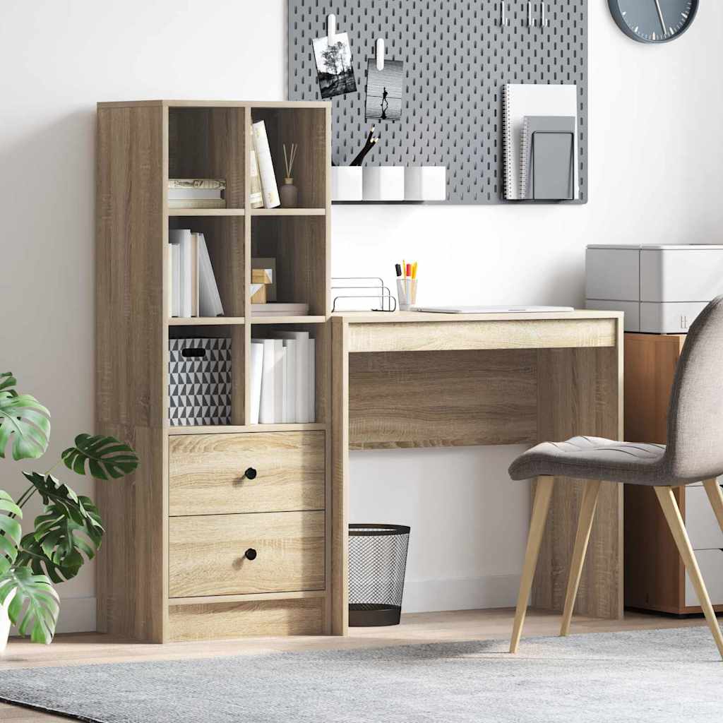 Scrivania con cassetto 2 pcs Rovere Sonoma