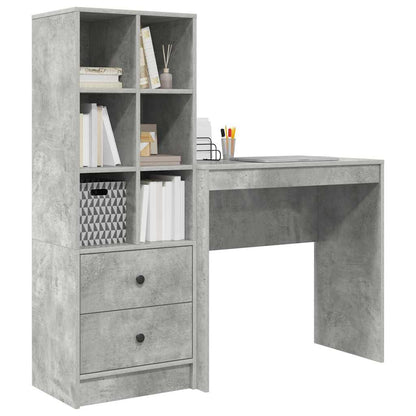 Scrivania con cassetto 2 pcs Grigio cemento