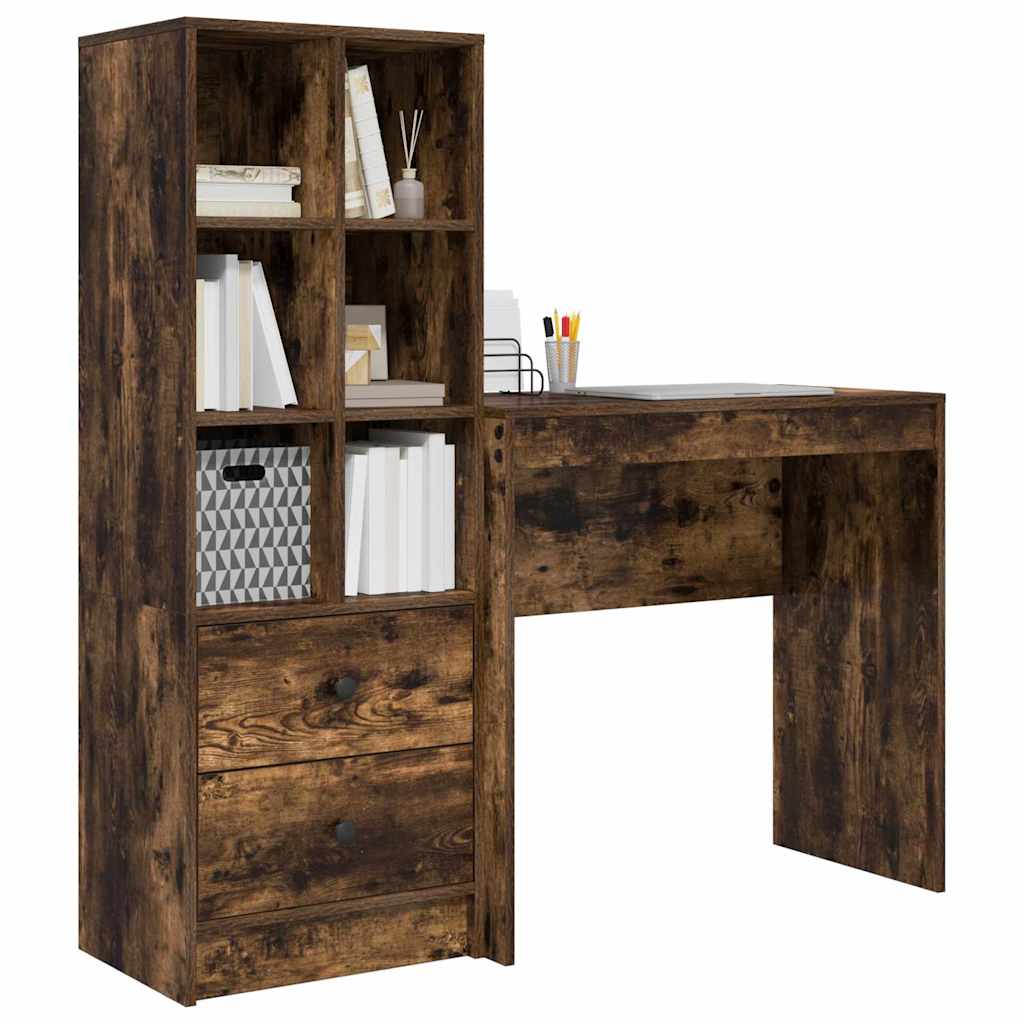 Scrivania con cassetto 2 pcs Rovere fumÃ©