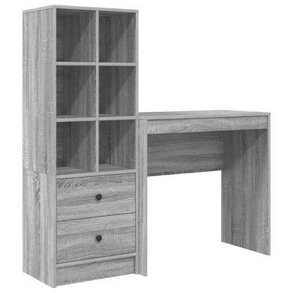 Scrivania con cassetto 2 pcs Grigio Sonoma