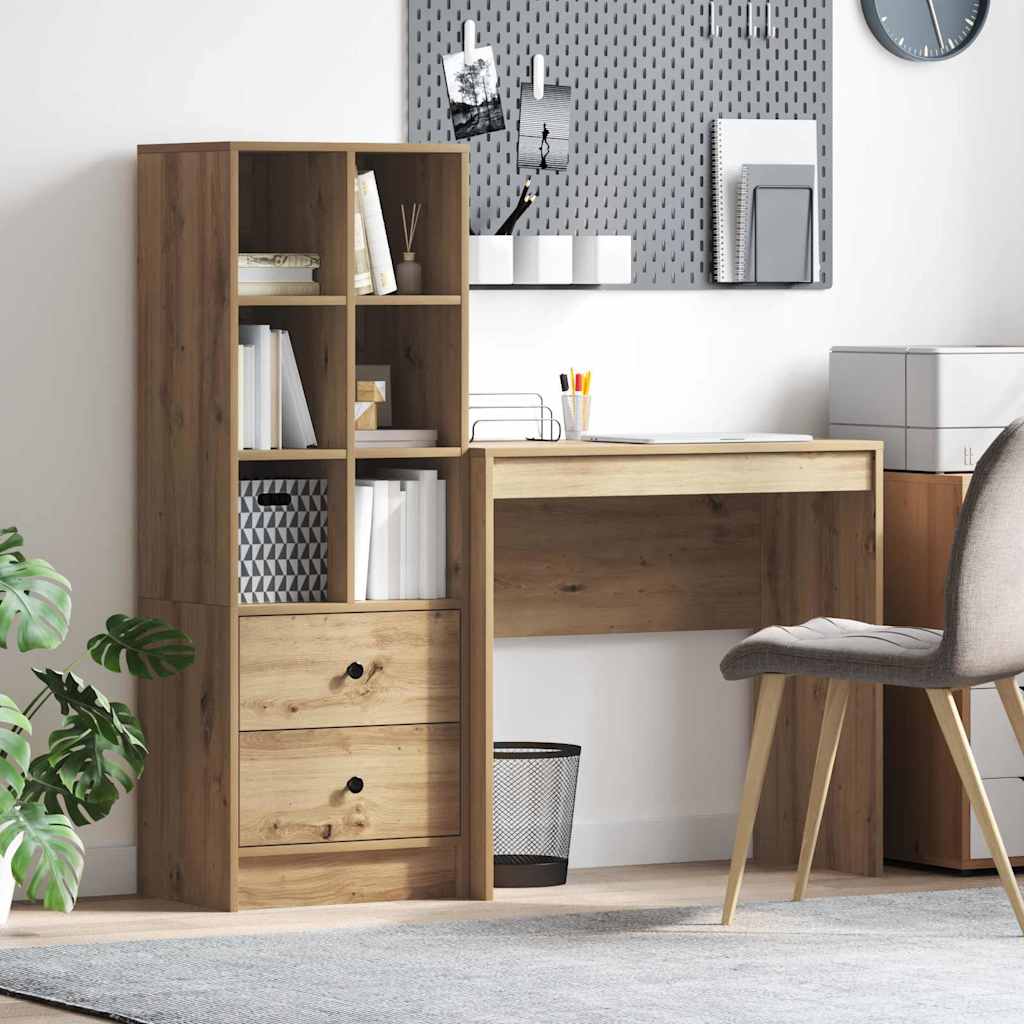 Scrivania con cassetto 2 pcs Rovere artigianale