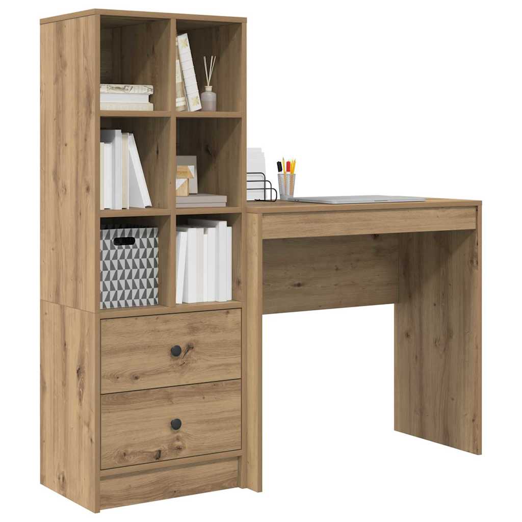 Scrivania con cassetto 2 pcs Rovere artigianale