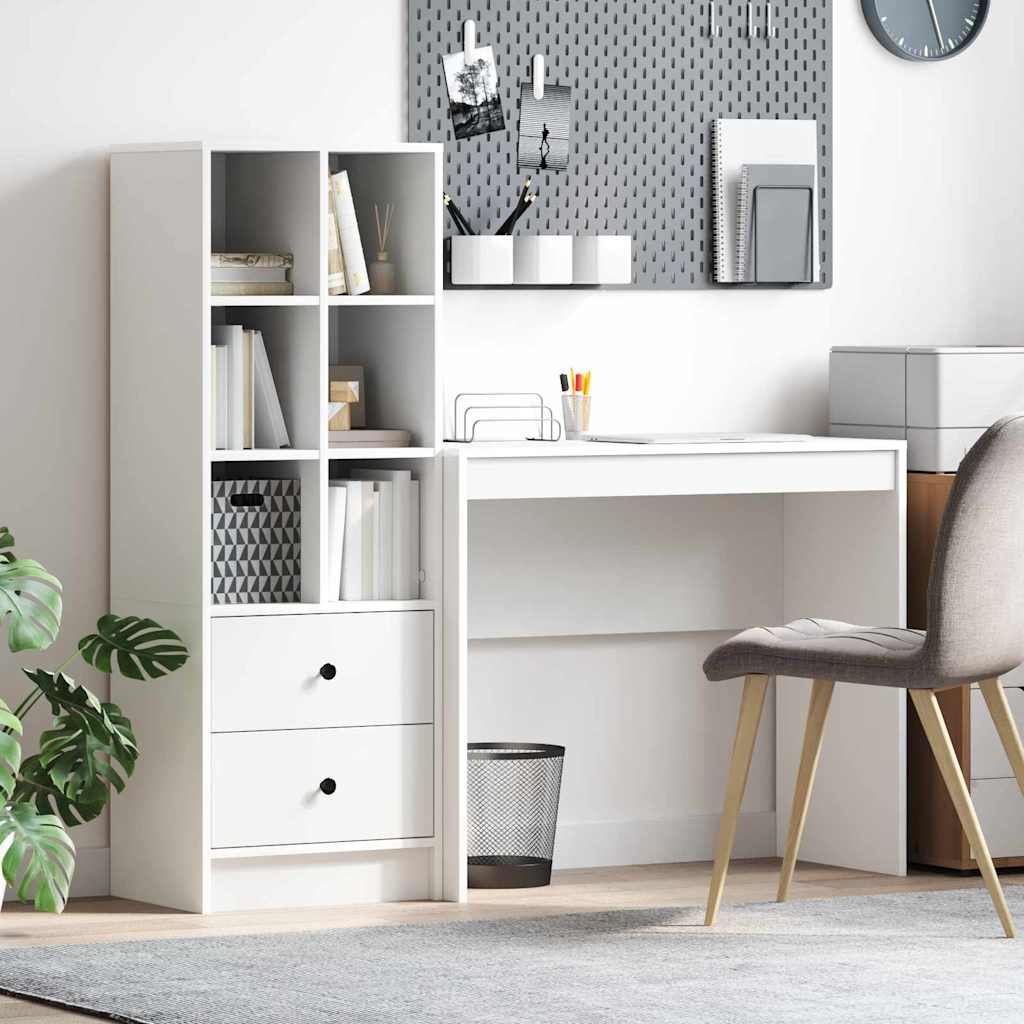 Scrivania con cassetto 2 pcs Bianco