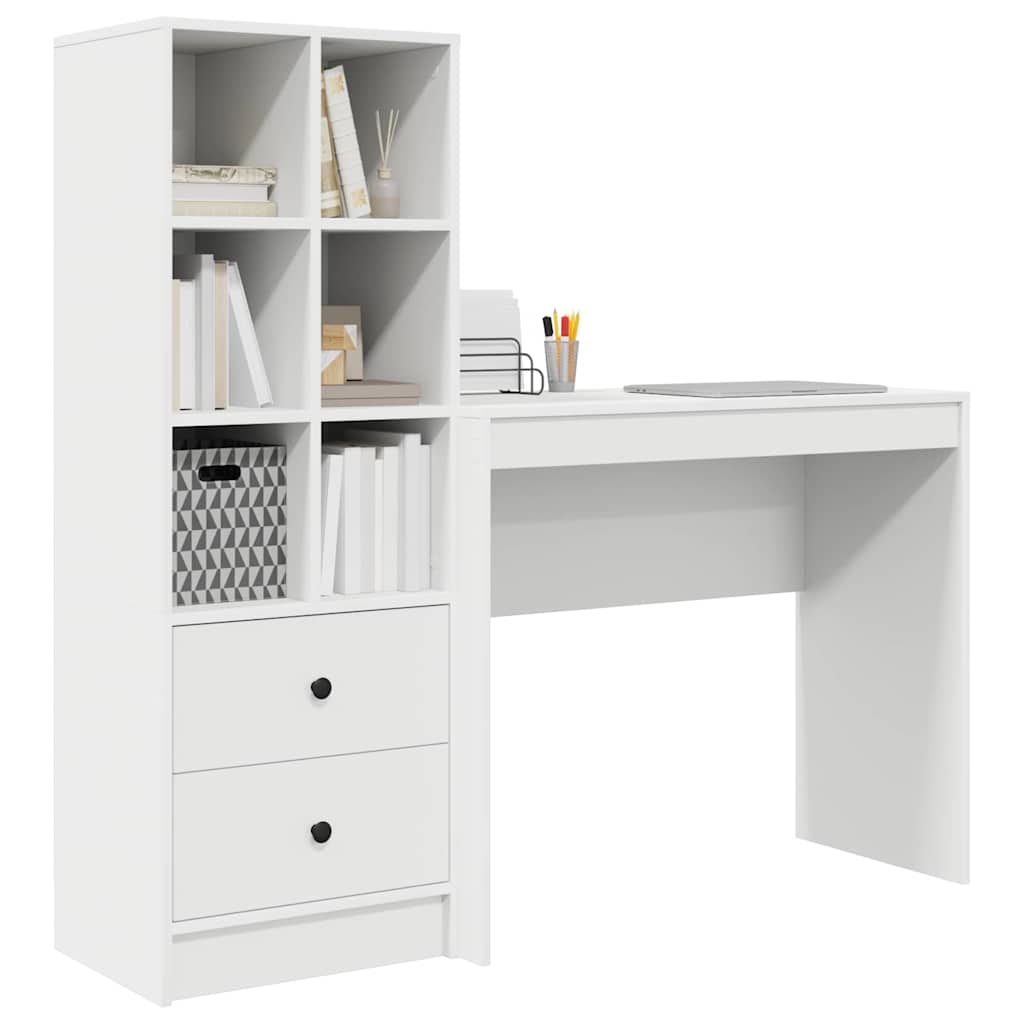 Scrivania con cassetto 2 pcs Bianco